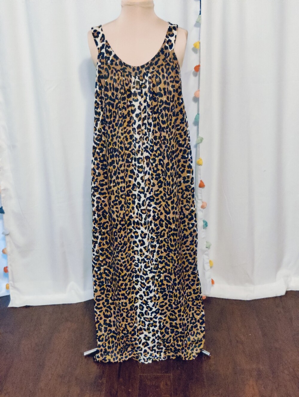 Vintage Mid Century Old Hollywood Slinky Animal Print Full Length Gown Dress - Picture 7 of 7